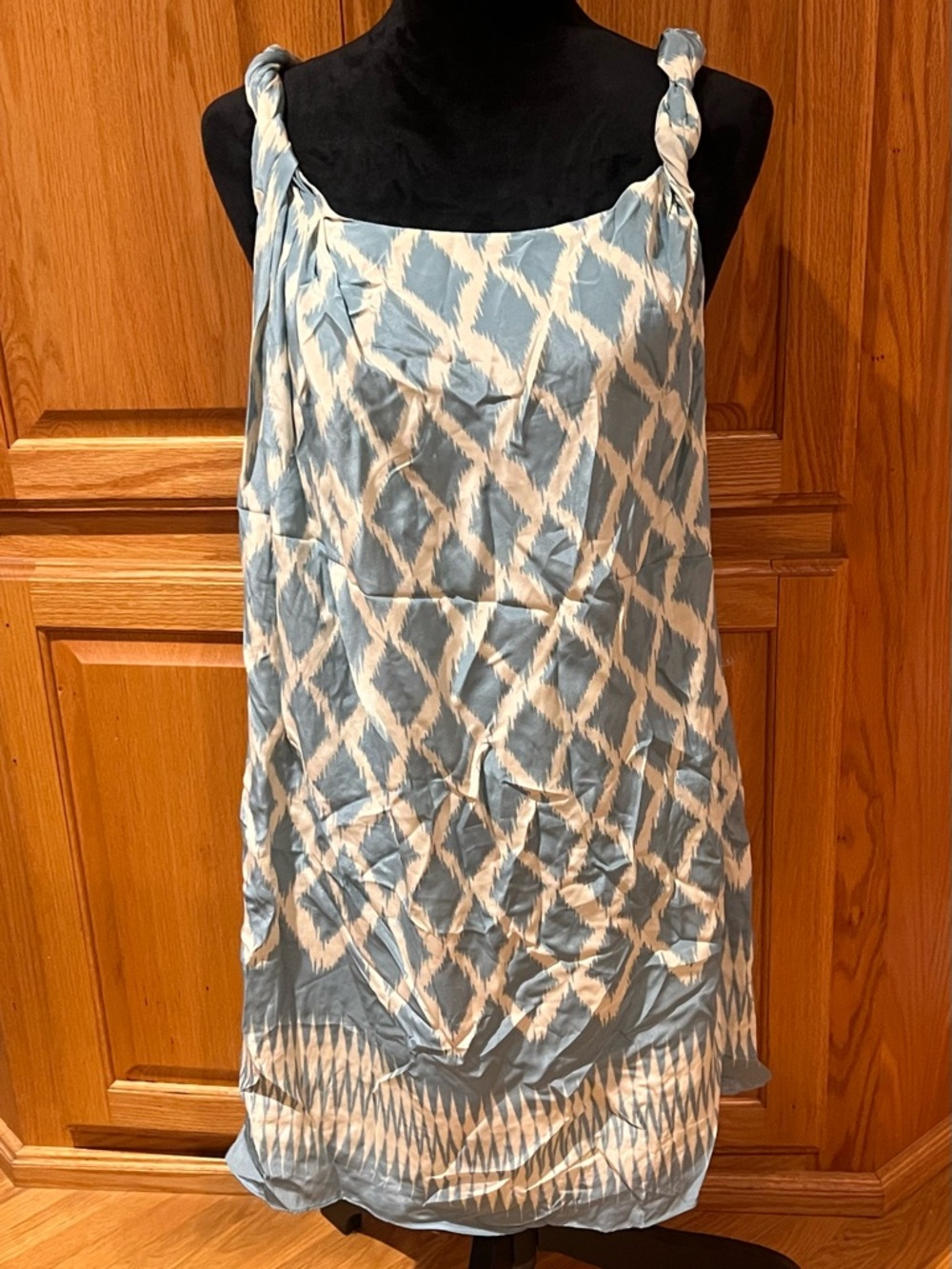 Anthropologie Moulinette Soeurs Twisted‎ Straps Silk Mini Shift Dress Size 8